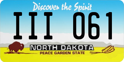 ND license plate III061