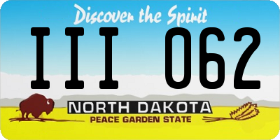 ND license plate III062