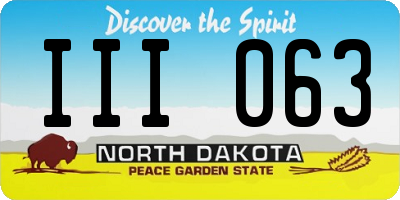 ND license plate III063