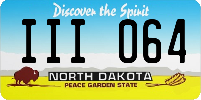 ND license plate III064