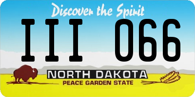 ND license plate III066