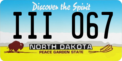 ND license plate III067