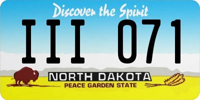 ND license plate III071