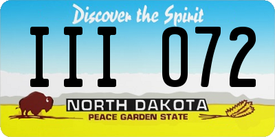 ND license plate III072