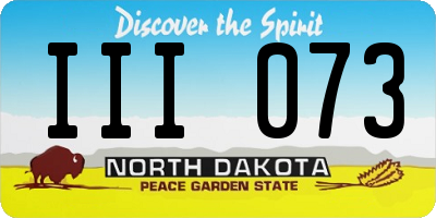 ND license plate III073