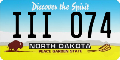 ND license plate III074
