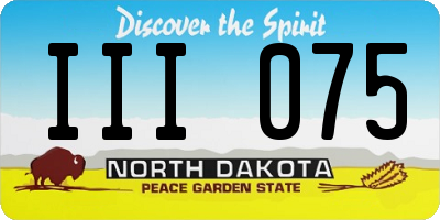 ND license plate III075