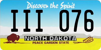 ND license plate III076