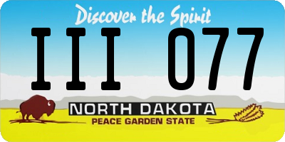 ND license plate III077