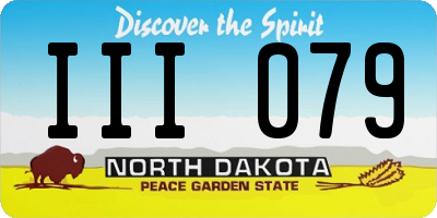 ND license plate III079