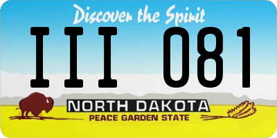 ND license plate III081