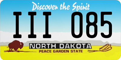 ND license plate III085