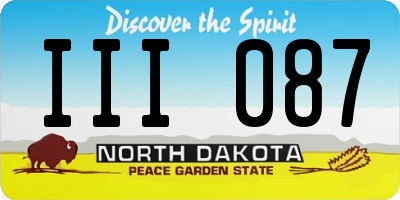 ND license plate III087