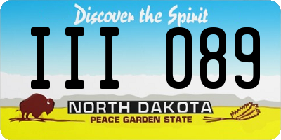 ND license plate III089