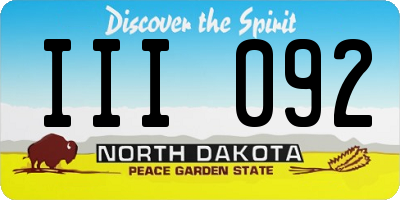 ND license plate III092