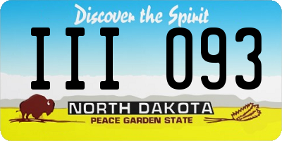 ND license plate III093