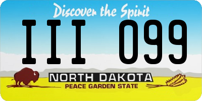 ND license plate III099