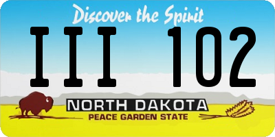 ND license plate III102