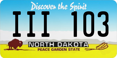 ND license plate III103