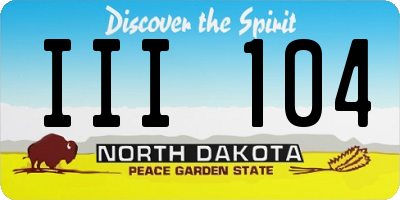 ND license plate III104