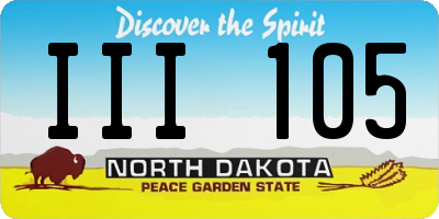 ND license plate III105