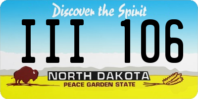 ND license plate III106