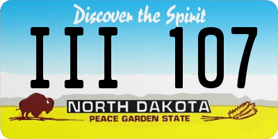 ND license plate III107