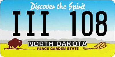 ND license plate III108