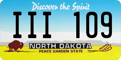 ND license plate III109