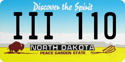 ND license plate III110