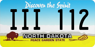 ND license plate III112
