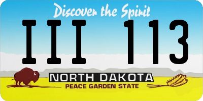 ND license plate III113