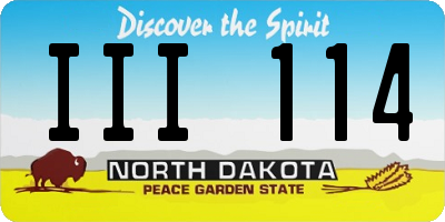 ND license plate III114