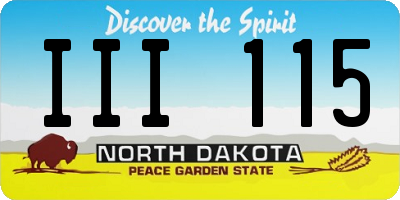 ND license plate III115