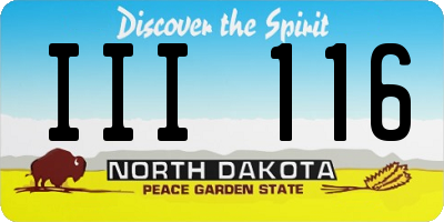 ND license plate III116