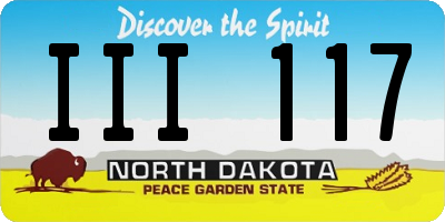 ND license plate III117