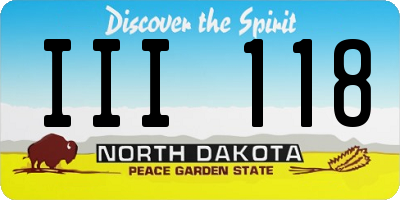 ND license plate III118