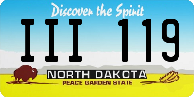 ND license plate III119