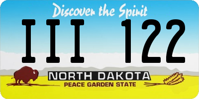 ND license plate III122