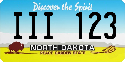 ND license plate III123