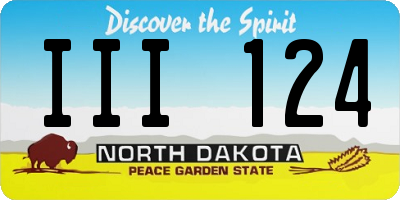 ND license plate III124