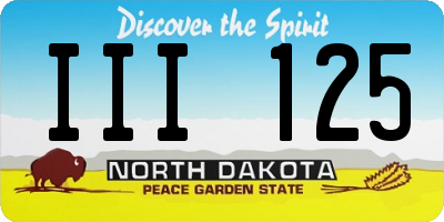ND license plate III125