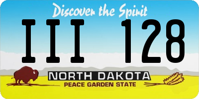 ND license plate III128