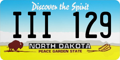 ND license plate III129