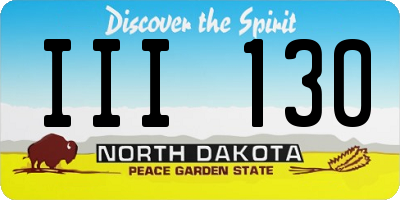 ND license plate III130