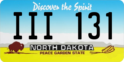 ND license plate III131