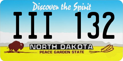 ND license plate III132