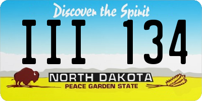 ND license plate III134
