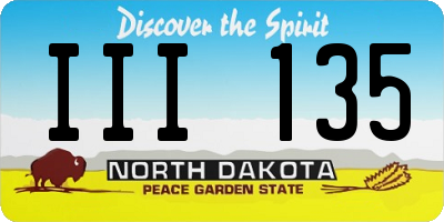 ND license plate III135