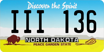 ND license plate III136